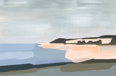 Peach Beach, 2023 (acrílico sobre papel) de Andrea Mejia
