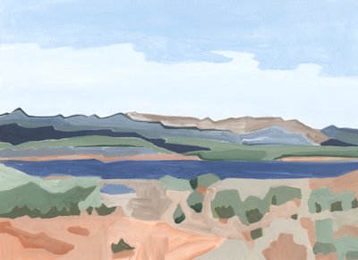 Valle sagrado, 2023 (acrílico sobre papel) de Andrea Mejia