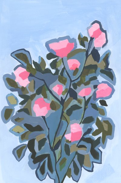 Rosas de San Valentín, 2023 (acrílico sobre papel) de Andrea Mejia