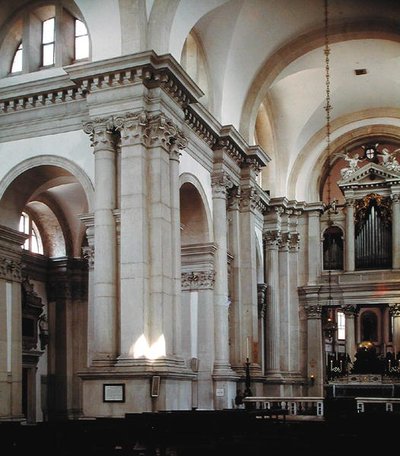 Vista interior de la nave, 1566-80 de Andrea Palladio
