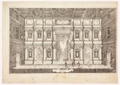 Vista del escenario del Teatro Olímpico en Vicenza de Andrea Palladio