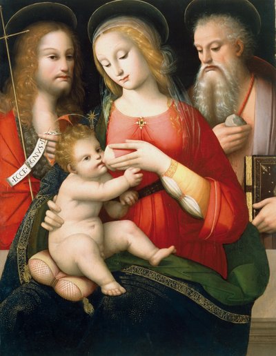 Madonna con el Niño y los santos Juan Bautista y Jerónimo, principios del siglo XVI de Andrea Piccinelli