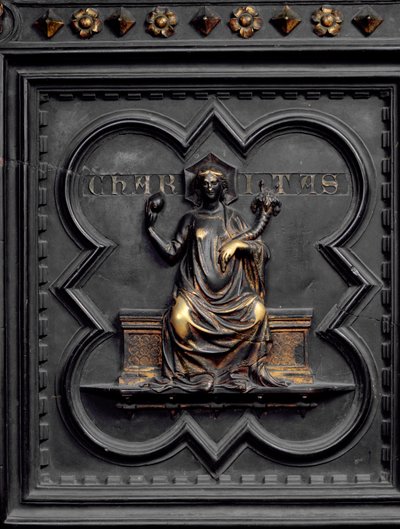 Caridad, panel C de las Puertas del Sur del Baptisterio de San Giovanni, 1336 de Andrea Pisano