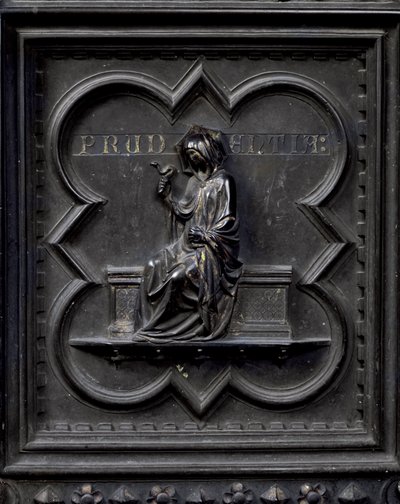 Prudencia, panel H de las Puertas Sur del Baptisterio de San Giovanni, 1336 de Andrea Pisano