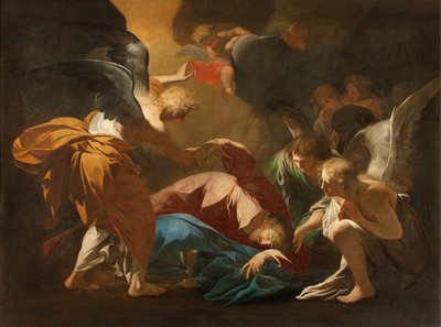 Milán, Iglesia de San Francisco de Paula, Andrea Pozzo, Los ángeles apoyan a Jesús en el Huerto de Getsemaní de Andrea Pozzo