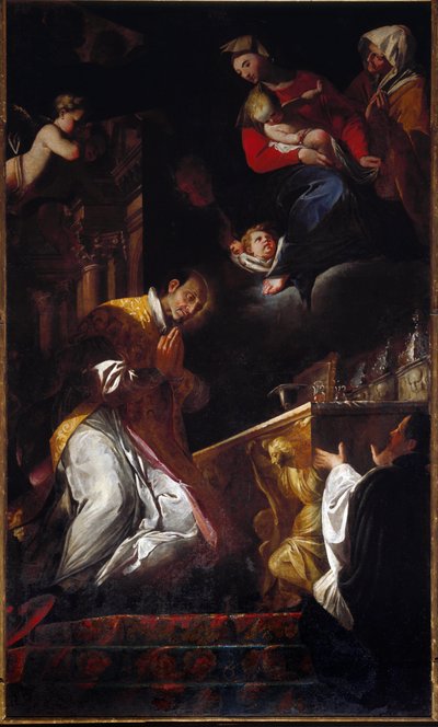 Representación de San Francisco de Borja (1510-1572) Jesuita y santo español de Andrea Pozzo