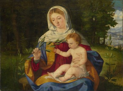 La Virgen y el Niño con un brote de olivo, ca 1515 de Andrea Previtali