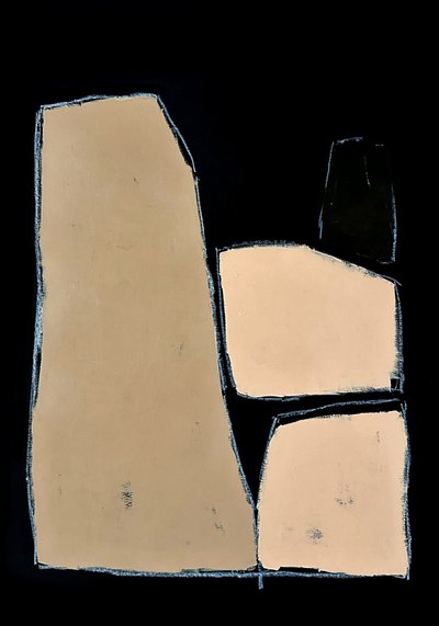 Formas abstractas en beige y negro de Andrea Reichhart