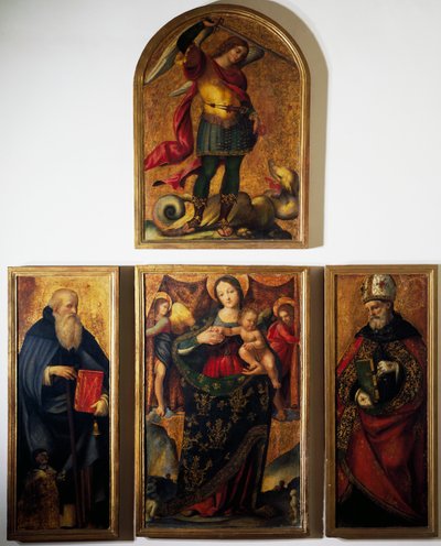 Políptico con Madonna y Santos, por Andrea Sabatini da Salerno de Andrea Sabatini