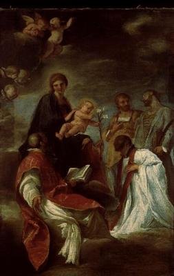 Boceto para el fresco del Collegio Romano de Andrea Sacchi