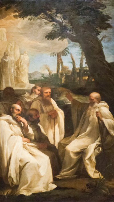 Visión de San Romualdo, c.1631 (óleo sobre lienzo) de Andrea Sacchi