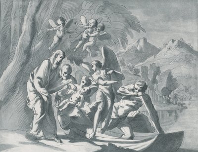 El descanso en la huida a Egipto, 1740-71 de Andrea Scacciati