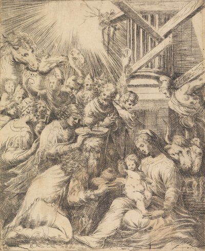Adoración de los Magos, ca. 1553-60 de Andrea Schiavone