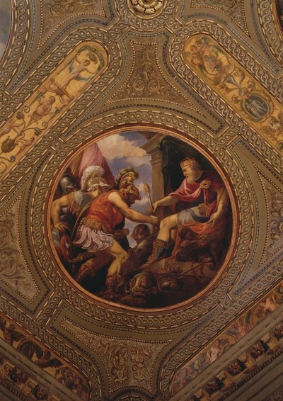 Alegoría del Imperio, del techo de la biblioteca, 1556 de Andrea Schiavone