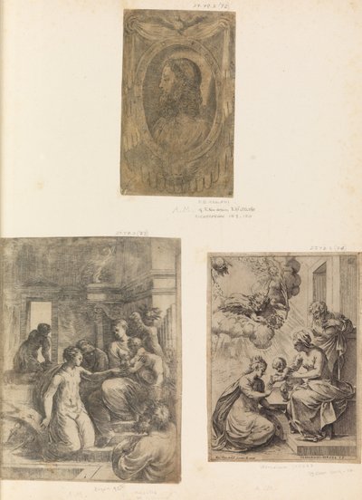 Cabeza de Cristo, Virgen y Niño con Santa Catalina ca. 1550 de Andrea Schiavone