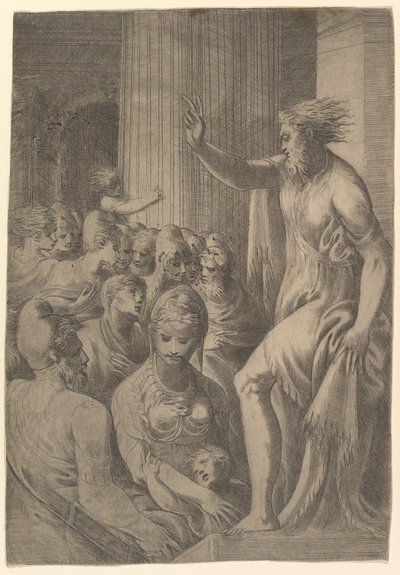 San Pablo predicando en Atenas, ca. 1548-53 de Andrea Schiavone