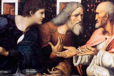 Abadía (Abadía de Tongerlo). Pintura. La Última Cena. 1506-1507. Detalle (pintura) de Andrea Solario