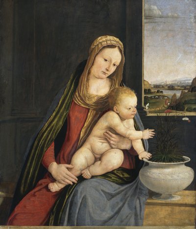 Virgen de los Claveles, c.1495 (óleo y temple sobre tabla) de Andrea Solario