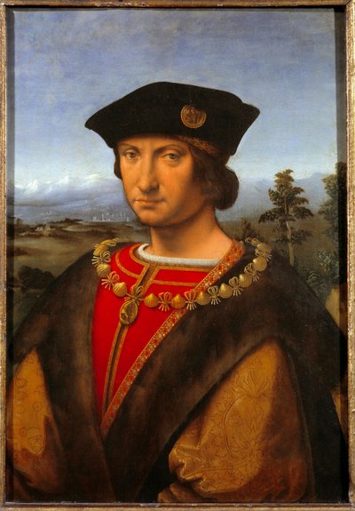 Retrato de Carlos de Amboise (1471-1511) Pintura de Andrea di Bartolo dit Andrea Solario (1460-1522) Siglo XVI Sol. 0,52x0,75 m de Andrea Solario