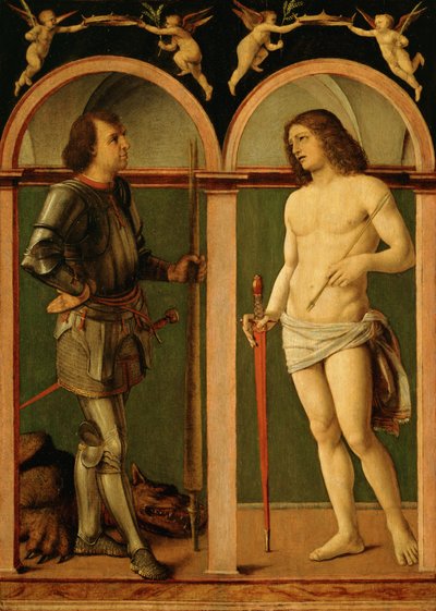 San Jorge y San Sebastián (óleo sobre tabla) de Andrea Solario