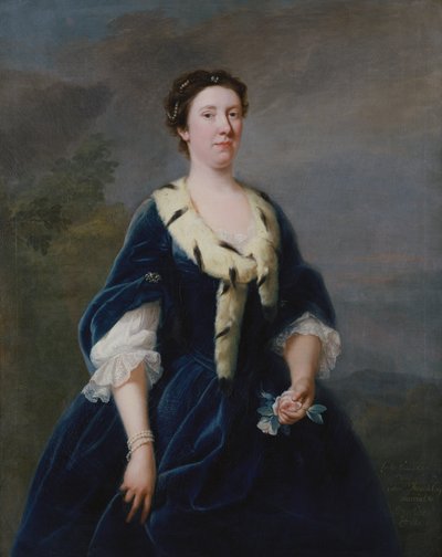 Retrato de Lady Oxenden (óleo sobre lienzo) de Andrea Soldi