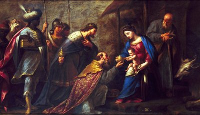 La Adoración de los Reyes Magos (óleo sobre lienzo) de Andrea Vaccaro