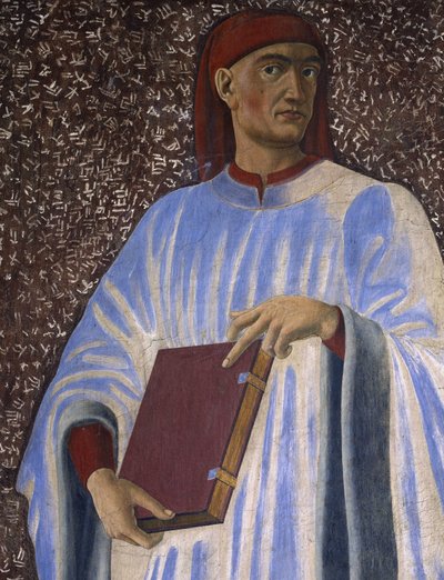 Giovanni Boccaccio (detalle) de la serie Villa Carducci de hombres y mujeres famosos de Andrea del Castagno