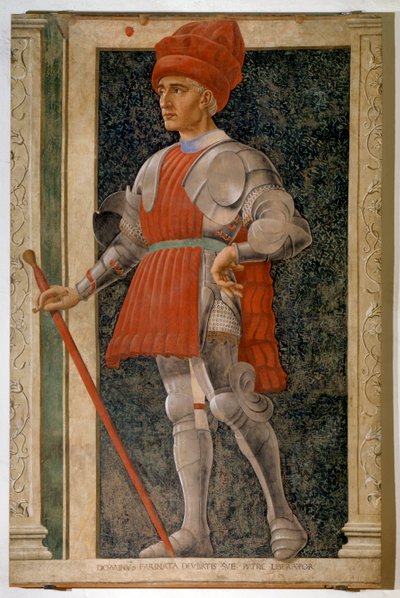 Retrato de Farinata degli Uberti, aristócrata y líder militar italiano de Andrea del Castagno