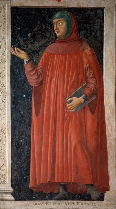 Retrato de Francesco Petrarca (fresco, circa 1451) de Andrea del Castagno