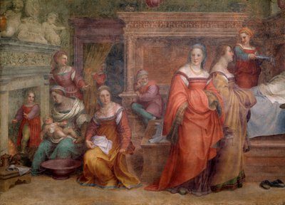 Nacimiento de la Virgen (detalle) de Andrea del Sarto