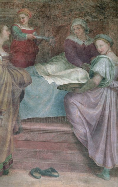 Damas de compañía, (detalle) de Andrea del Sarto