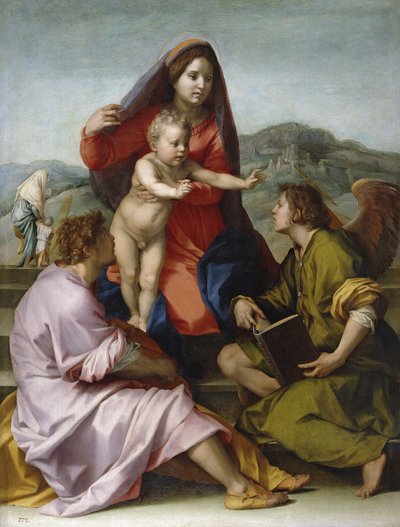 Madonna y el Niño con San Mateo y el Ángel de Andrea del Sarto