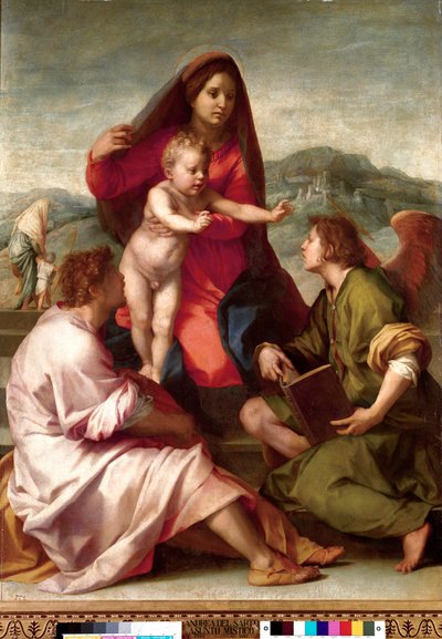 Madonna della Scala. Sagrada familia con un ángel. Madrid, Museo del Prado de Andrea del Sarto