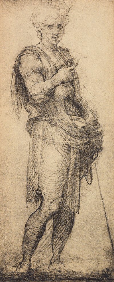Estudio de una figura masculina, dibujo de Andrea del Sarto. Gabinetto dei Disegni e Stampe, Galería Uffizi, Florencia de Andrea del Sarto