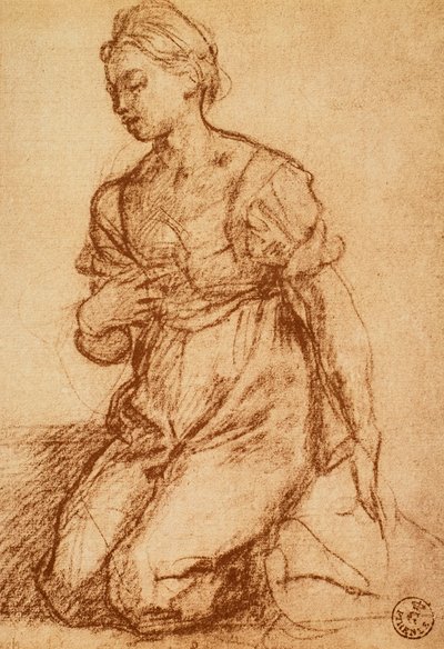 Estudio de una mujer; dibujo de Andrea del Sarto. Gabinetto dei Disegni e delle Stampe, Galería Uffizi, Florencia de Andrea del Sarto