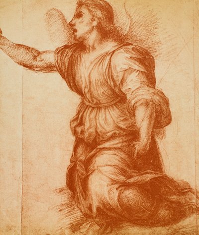 Estudio de un ángel, dibujo de Andrea del Sarto hecho para la Anunciación ahora en la Galería Palatina. Gabinetto dei Disegni e delle Stampe, Galería Uffizi, Florencia de Andrea del Sarto