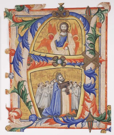 Cristo apareciendo a David y un grupo de monjes camaldulenses, 1390-1410 de Andrea di Bartolo