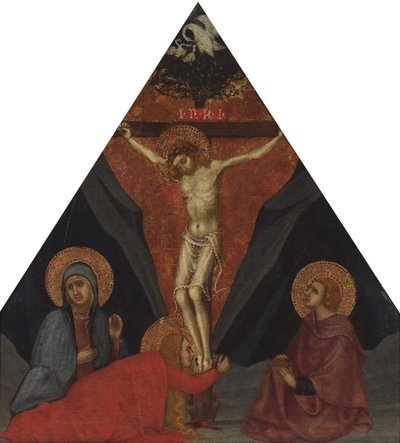 La Crucifixión con la Virgen, María Magdalena y San Juan Evangelista, ca. 1400 de Andrea di Bartolo
