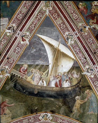 La nave espacial de San Pedro Apóstol. (Cristo calma la tempestad en el lago de Tiberíades) de Andrea di Bonaiuto (fl.1343 77)