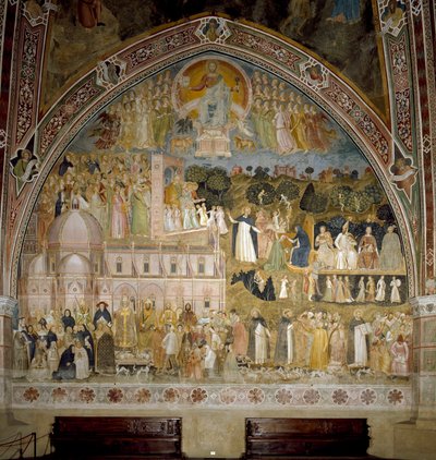 Triunfo de la Iglesia Católica y la orden Dominicana. Capilla de los Españoles (fresco) de Andrea di Bonaiuto (fl.1343 77)
