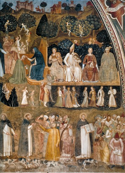 Triunfo de la Iglesia, Iglesia militante y triunfante Título(s) alternativo(s):  Alegoría de la Iglesia activa y triunfante y de la orden dominica de Andrea di Bonaiuto