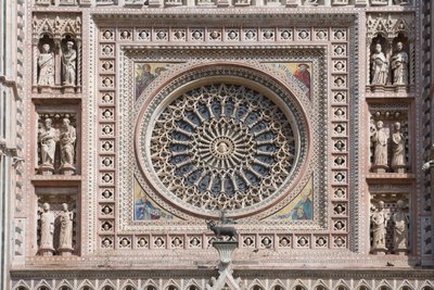 Rosetón, Catedral de Santa Maria Assunta, Orvieto, Umbría, Italia de Andrea di Cione Orcagna
