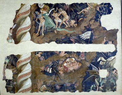 El Triunfo de la Muerte, detalle de fragmentos que representan el infierno (detalle) de Andrea di Cione Orcagna