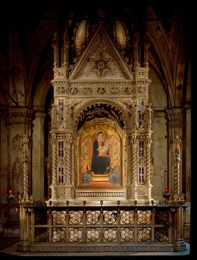 Virgen y Niño. Pintura sobre madera de Andrea di Cione Orcagna