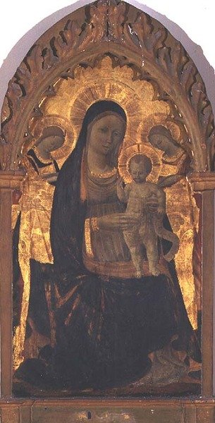 Madonna y Niño con Dos Ángeles de Andrea di Giusto Manzini