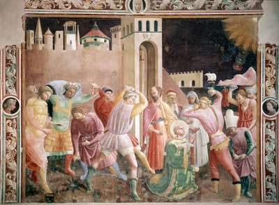 Lapidación de San Esteban Fresco por Andrea di Giusto (activo alrededor de 1424-1450) 1430-1450 Catedral de Prato, Capilla de la Asunción Prato Italia de Andrea di Giusto Manzini
