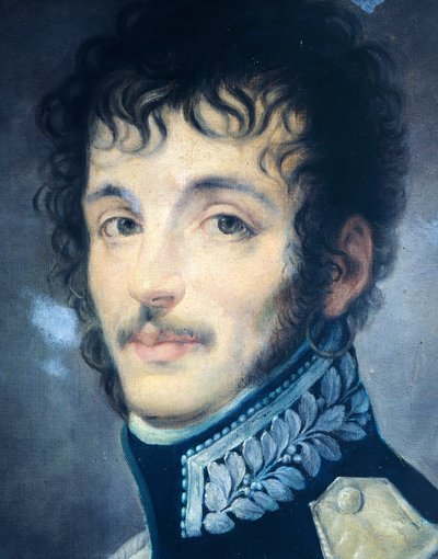 Conde Teodoro Lechi en el Uniforme de la Guardia Real del Ejército Italiano (detalle) de Andrea the Elder Appiani