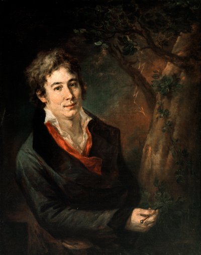 Retrato del poeta y dramaturgo italiano Ugo Foscolo (1778-1827). Pintura de Andrea Appiani (1754-1817) de Andrea the Elder Appiani