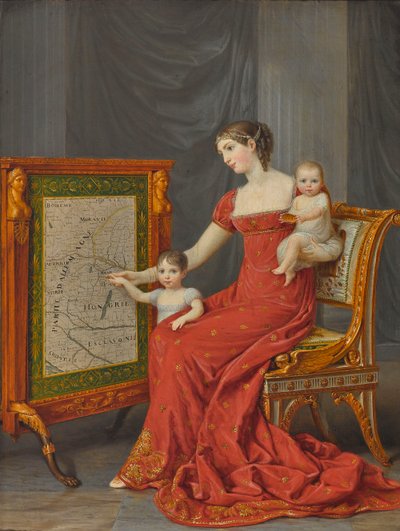 Princesa Augusta de Baviera (1788-1851), duquesa de Leuchtenberg, con sus hijas Josefina y Eugenia de Andrea the Elder Appiani