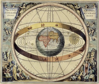 El sistema de Ptolomeo. Atlas Celestial de Andrea Cellarius de Andreas (after) Cellarius